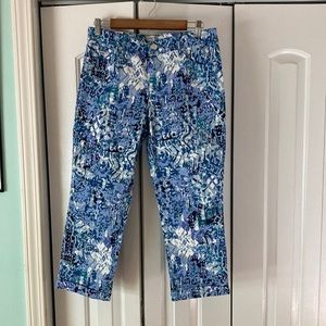 NWT Nine West denim blue print Christie Capri. Non smokers home.